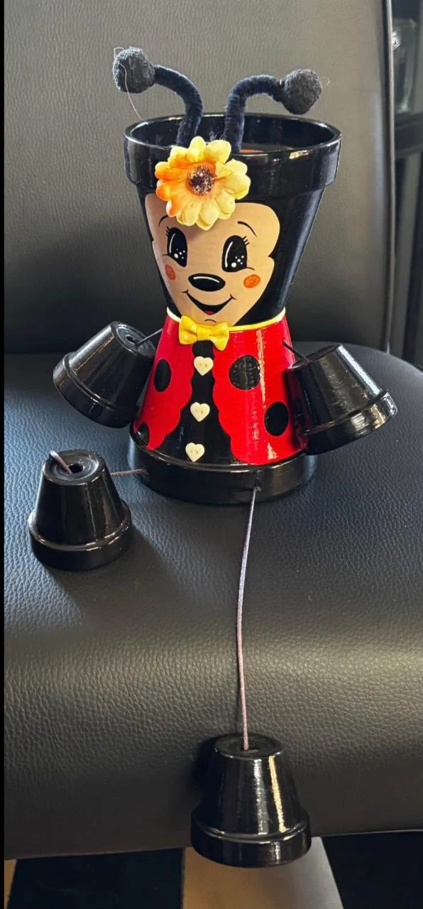 🐞 Handmade Craft Decoration Pot Sparkling Ladybug – photo 8